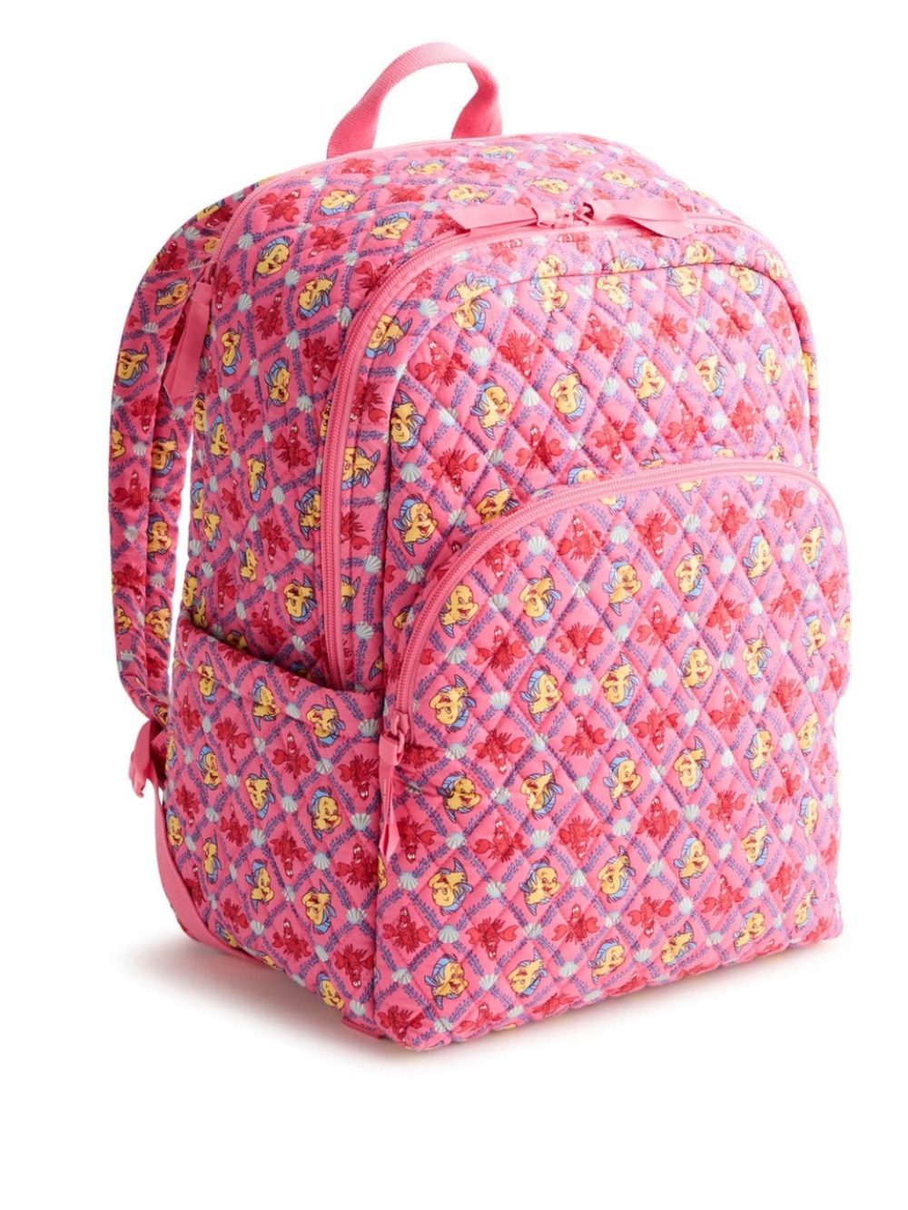 NWT Vera Bradley Disney Little Mermaid Pink Lagoon Flounder Essential Backpack